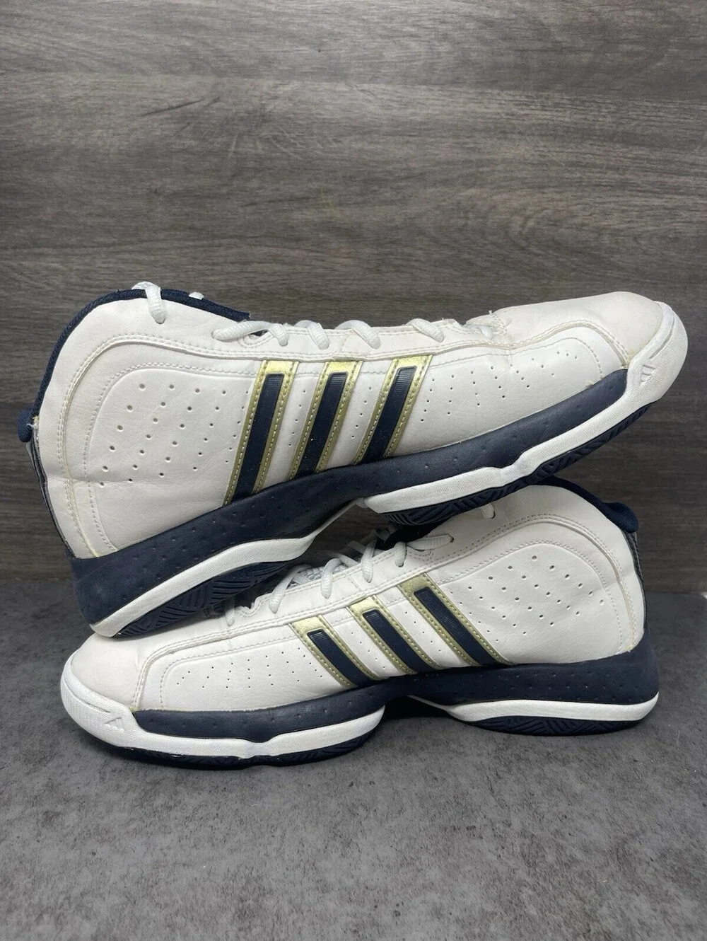 Adidas Floater Glide Shoes Mens Size 12 White Navy Blue Basketball G21077